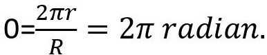 TWO PIE R DEVIDED BY R = 2PI REDIAN